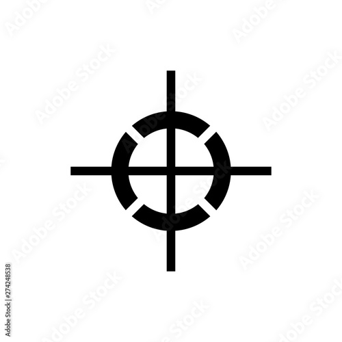 Center of gravity sign. The graphic symbol is depicted as perpendicular axes with a dotted circle around their intersection. eps 10
