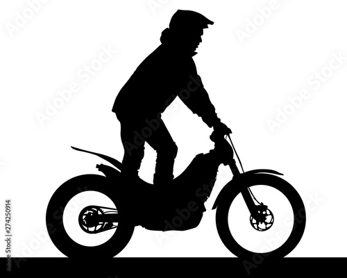 Sport motorcycle and man white background