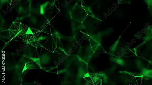 Abstract colorfull geometrical background with moving lines and dots. looping cg animation
