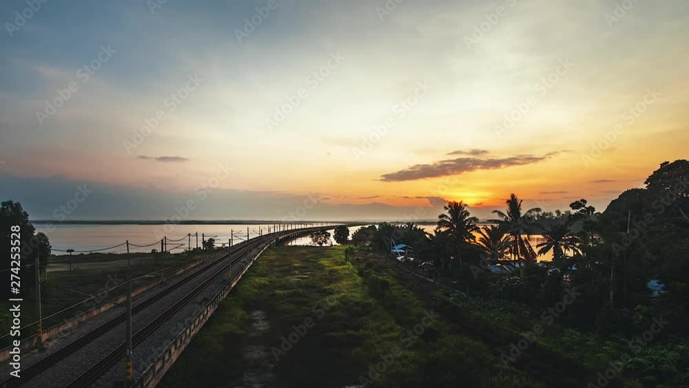 Timelapse Of Floating Railway Located at “Bukit Merah Laketown”,Malaysia. Timelapse Of Floating Railway Located at “Bukit Merah Laketown”,Malaysia.