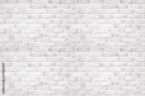 White brick wall for background and texture.-Image
