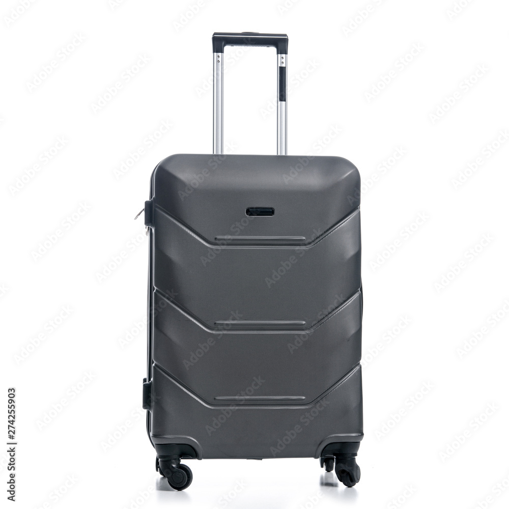 Black travel suitcase on white background isolatio Black travel suitcase on white background isolatio