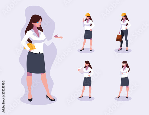 Avatars set of professional workers design