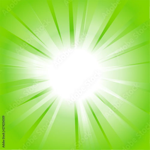 Burst background in green tones with copy space.