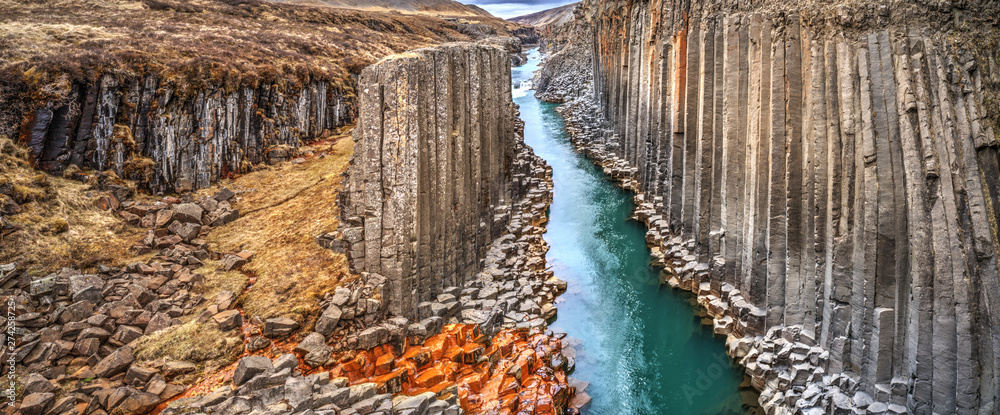 Studlagil basalt canyon, Iceland - obrazy, fototapety, plakaty 