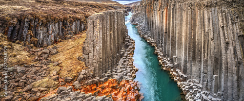 Fotografija Studlagil basalt canyon, Iceland