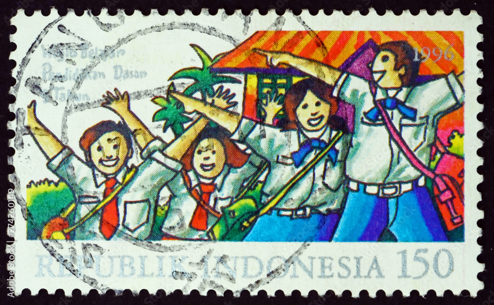 Postage stamp Indonesia 1996 children at playground