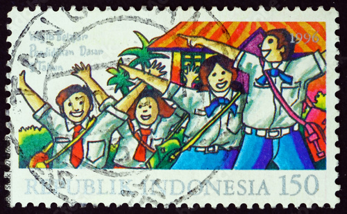 Postage stamp Indonesia 1996 children at playground