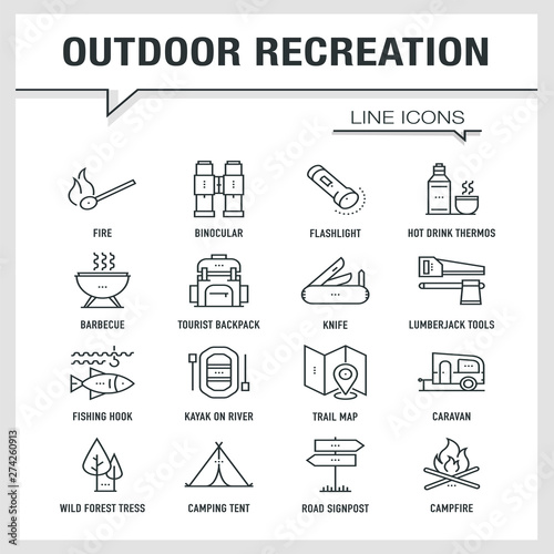 OUTDOOR RECREATION LINE ICONS