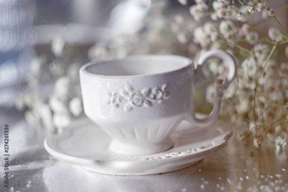 Cup with tea on the table Cup with tea on the table