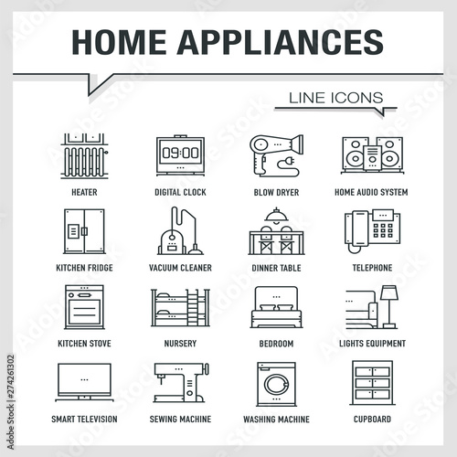 HOME APPLICANCES LINE ICONS photo