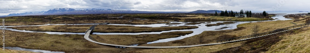 panoramic view of landscape in Iceland