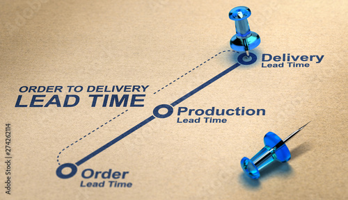 Supply Chain Management Concept. Order, Production And Delivery Lead Time photo