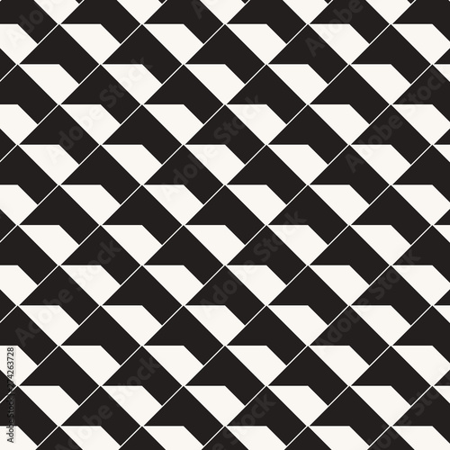 Geometric vector pattern, repeating texture of square diamond shape with abstract shadow, single color with black and white. Pattern is clean usable for wallpaper, fabric, printing. Pattern is on swat