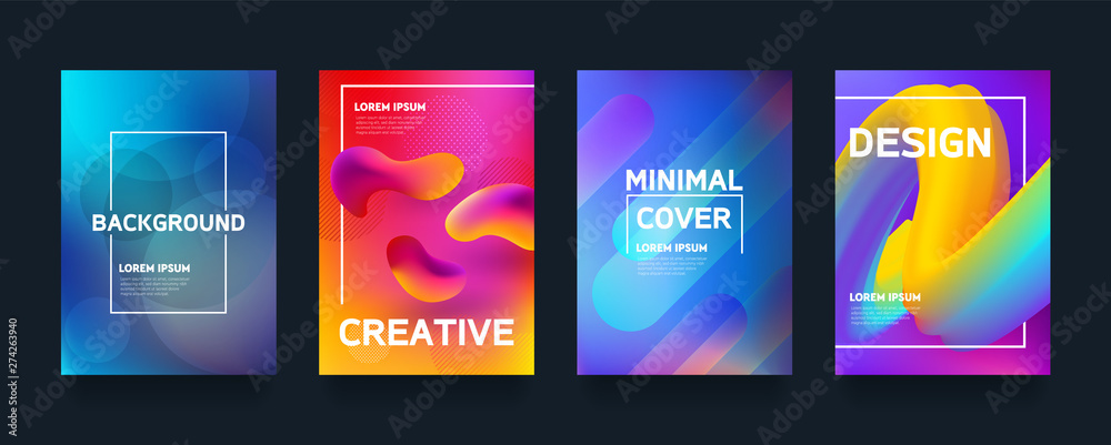Minimal abstract geometric pattern covers design background for business brochure. Halftone cover page layouts design. Modern flyer frame templates.