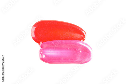 Lip gloss isolated on white background. Makeup products