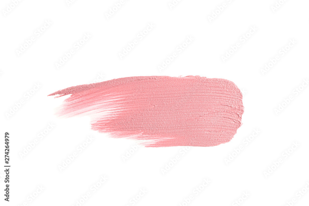 Lipstick smear isolated on white background. Makeup products - obrazy, fototapety, plakaty 