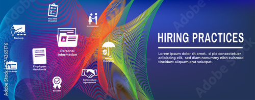 Hiring Practices icon set and web header banner