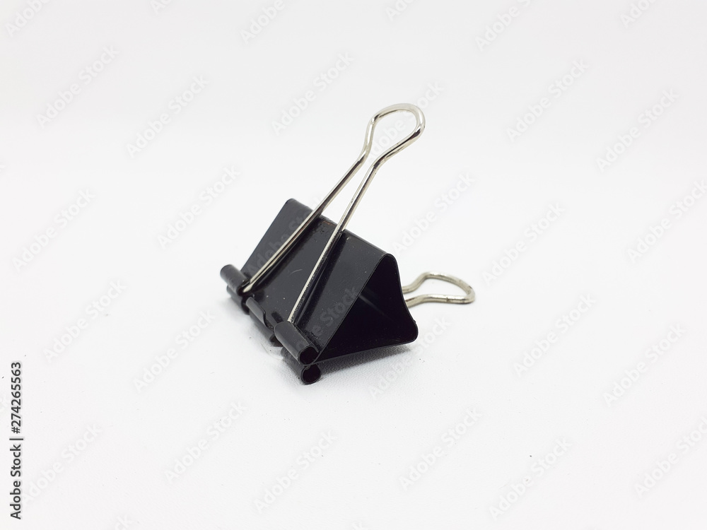 Black Paper Clipper with Various Size for Office in White Isolated Background Black Paper Clipper with Various Size for Office in White Isolated Background