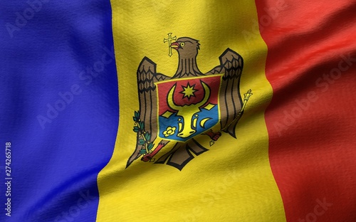 3D Illustration of Moldova Flag photo