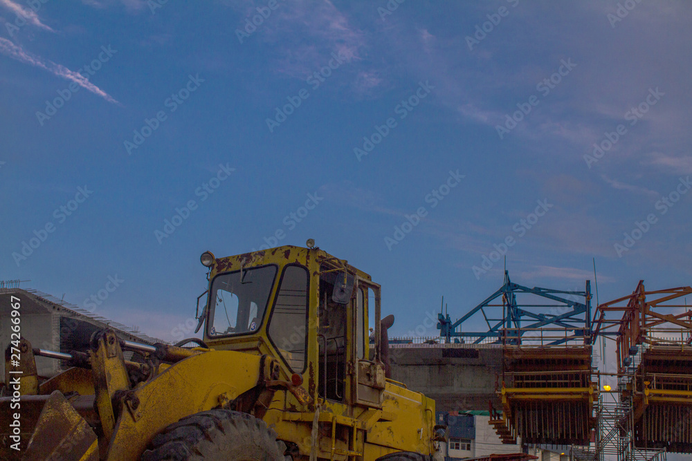 excavator on construction site