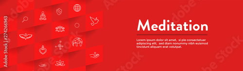 Meditation Icon Set and Web Header Banner