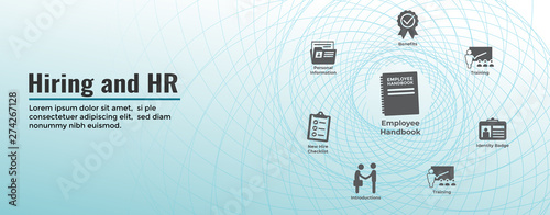 HR and Hiring Process icon set & Web Header Banner