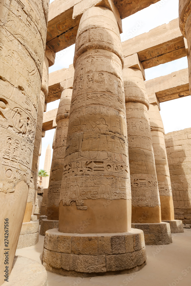 Columns in Hypostyle Hall of Karnak Temple, Luxor, Egypt Columns in Hypostyle Hall of Karnak Temple, Luxor, Egypt