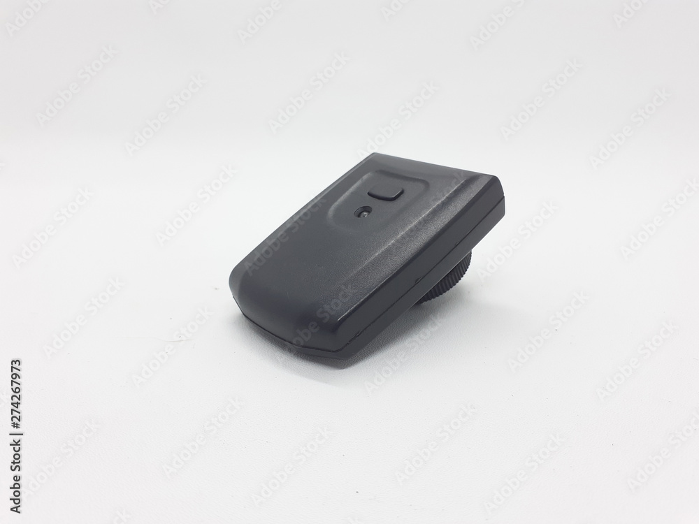Black Electronic Flash Photography Trigger Transmitter and Receiver Tools in White Isolated Background Black Electronic Flash Photography Trigger Transmitter and Receiver Tools in White Isolated Background