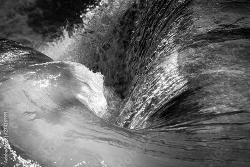 Waterfall Whirlpool As Tranquil Background Black and White