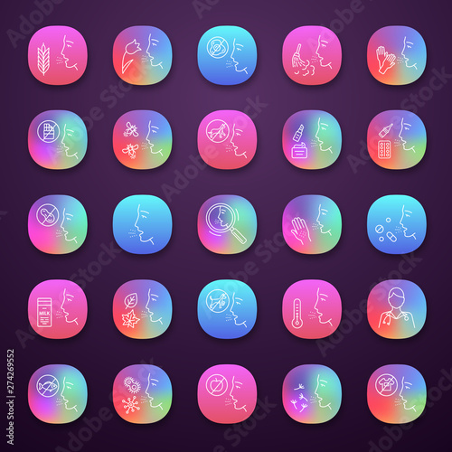 Allergies app icons set