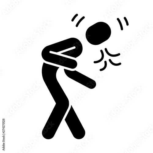 Coughing, sneezing glyph icon