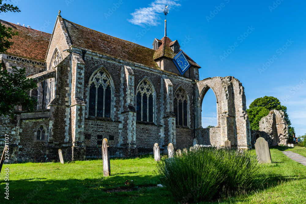 Winchelsea Church in East Sussex in England. Winchelsea was one of the original Cinque Ports