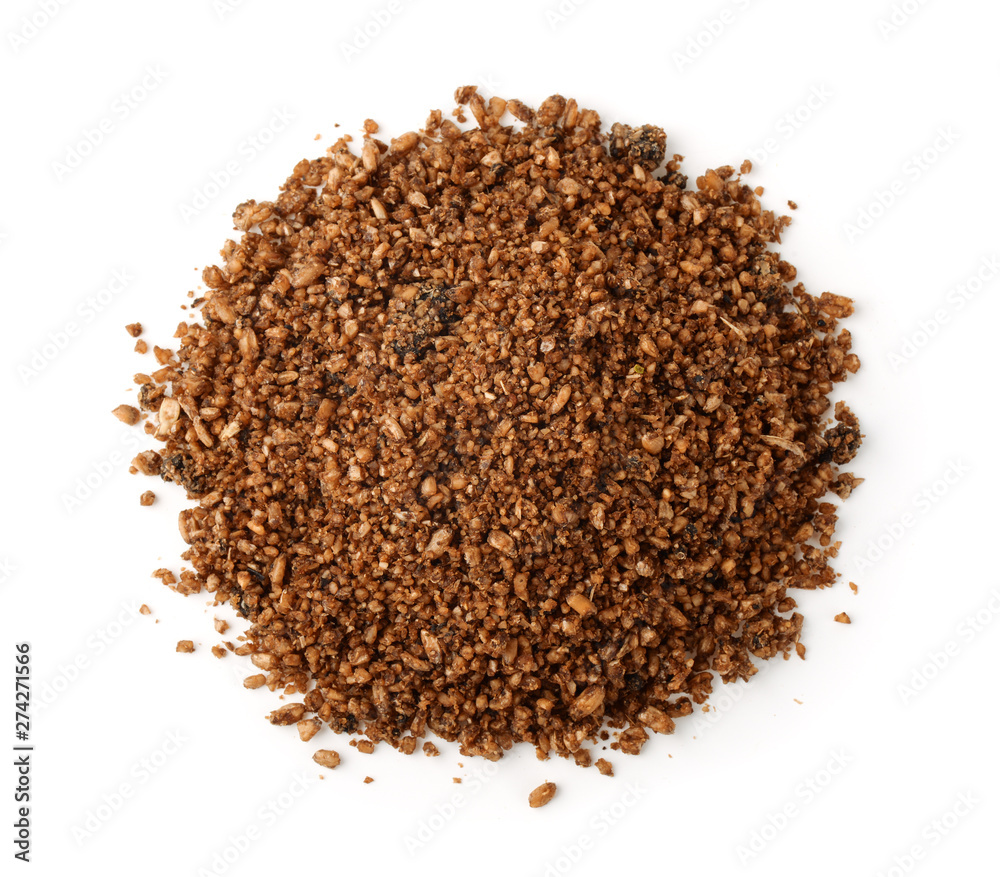 Top view of fish feeding mix Top view of fish feeding mix