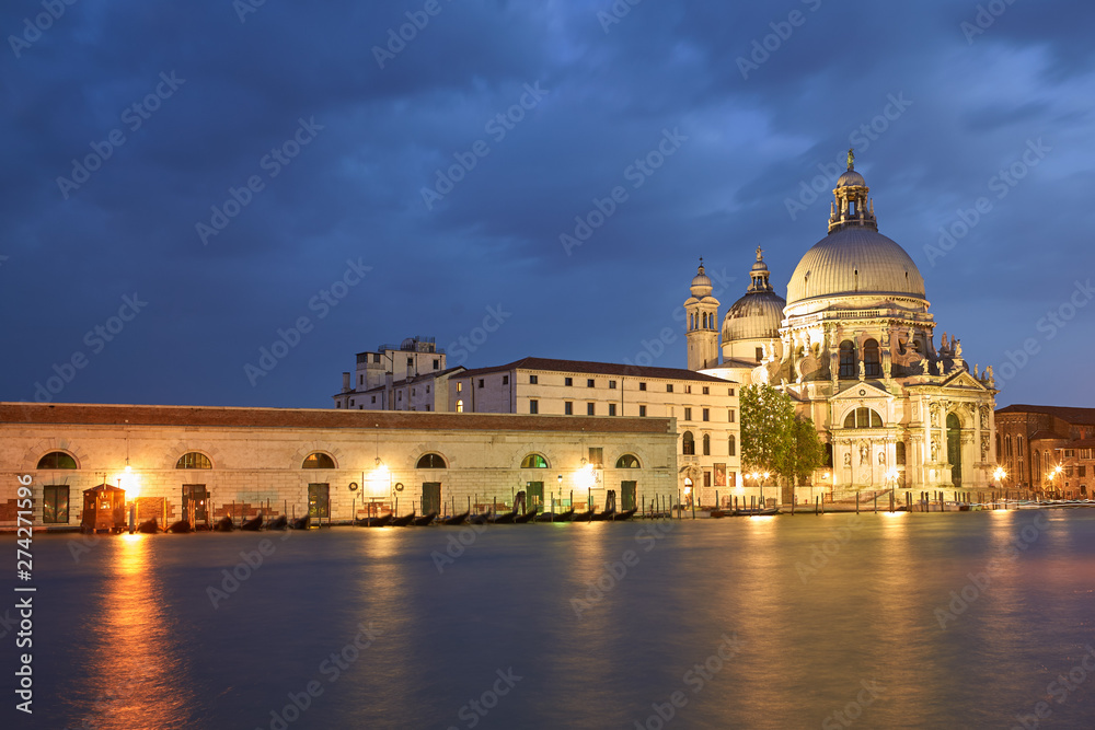 Venice cathedral basilica della salute unedral city under moon light