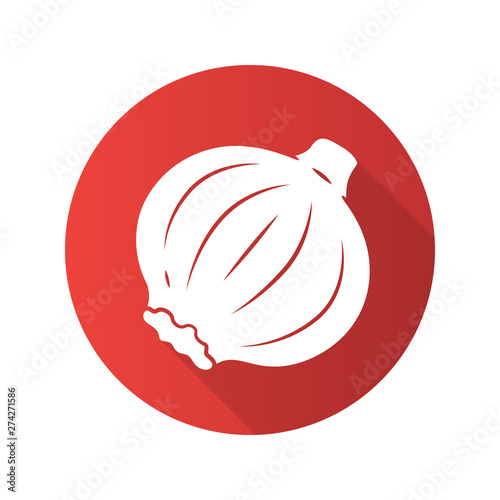 Onion flat design long shadow glyph icon
