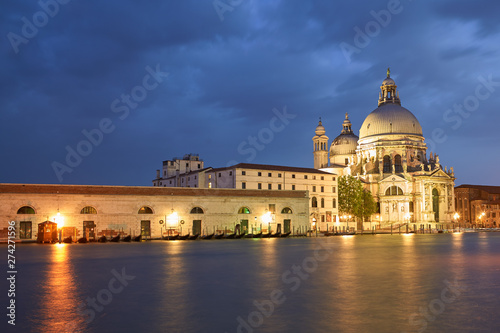 Venice cathedral basilica della salute unedral city under moon light