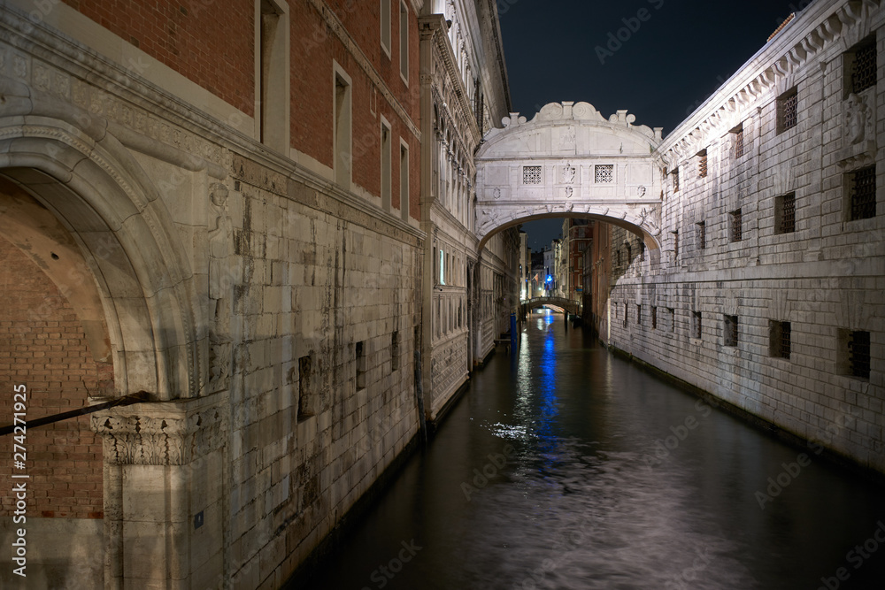 Bridge of the sights Venice city under moon light