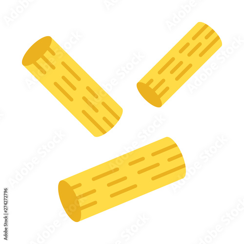 Rigatoni flat design long shadow color icon