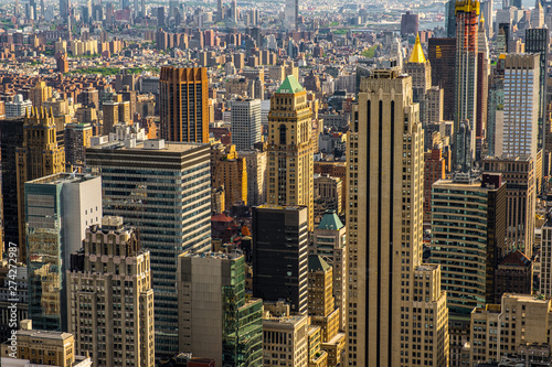 Fotografie Midtown and Brooklyn skyline view from rooftop Rockefeller Center