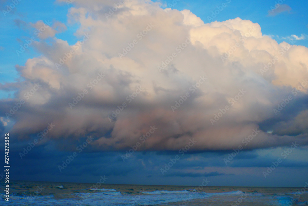 beach sky clouds shore  blue 