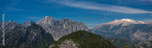 Beautiful landscape of mountains and the forest in Turkey, Antalya.Panorama from cableway.