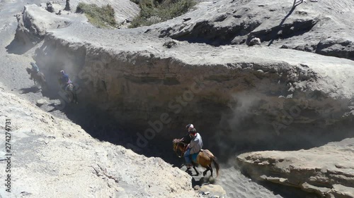 Tourists Horse riding services at Mount Bromo.