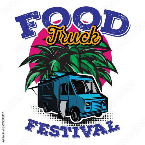 Vector illustration with design elements for advertising street food festival