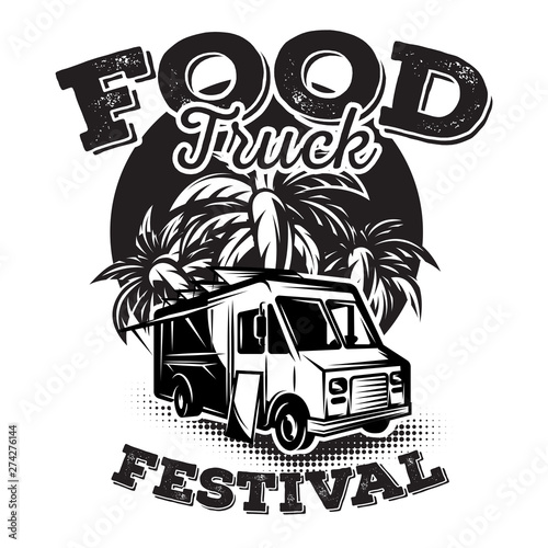 Vector illustration with design elements for advertising street food festival