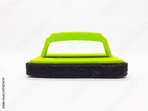 Black and Green Colorful Cleaning Sponge for Bathroom and Kitchen Utensils in White Isolated Background