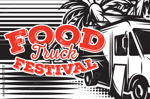 Vector illustration with design elements for advertising street food festival