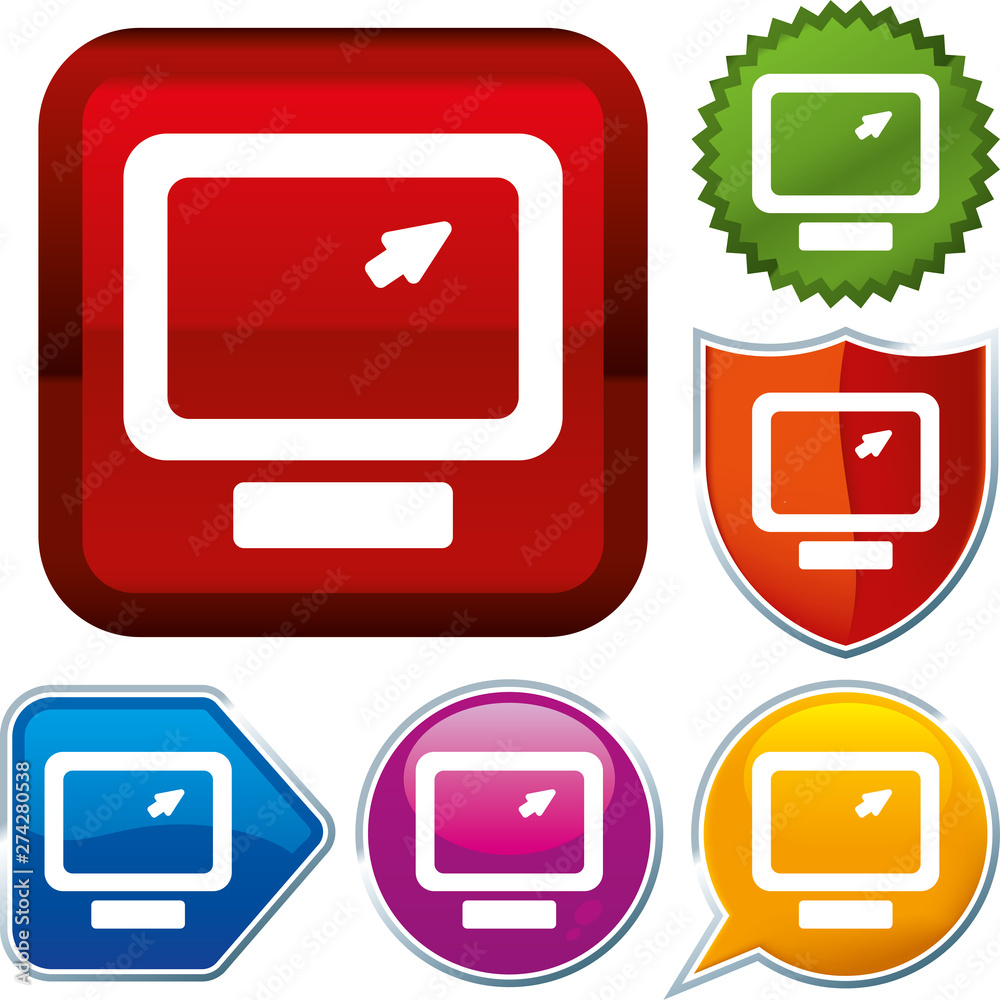 Set shiny icon series on buttons. Screen. Set shiny icon series on buttons. Screen.