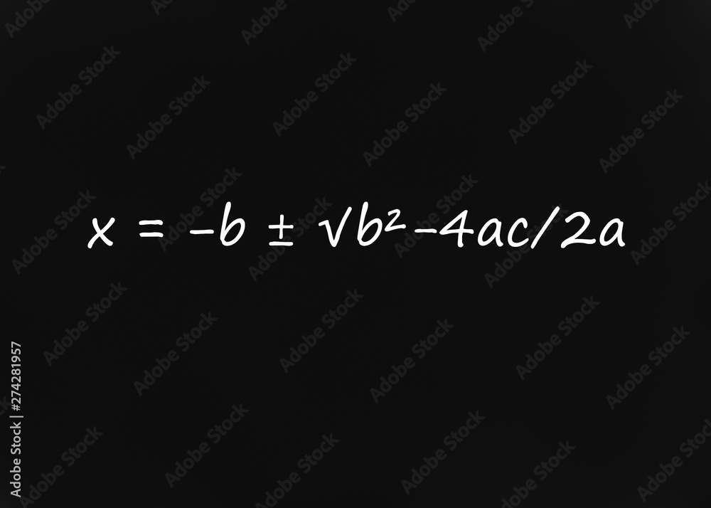 Quadratic Formula written on blackboard