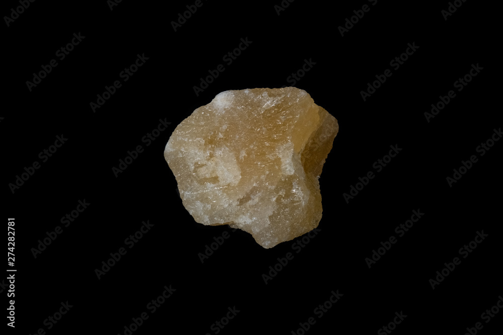 Orange Calcite Mineral on Black Orange Calcite Mineral on Black